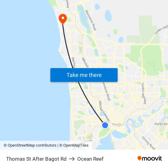 Thomas St After Bagot Rd to Ocean Reef map