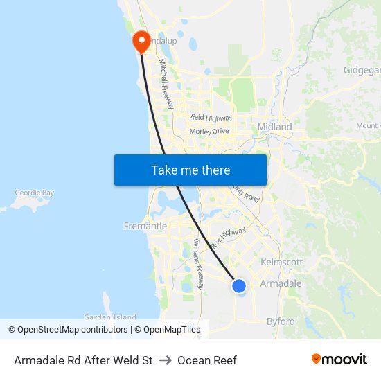 Armadale Rd After Weld St to Ocean Reef map