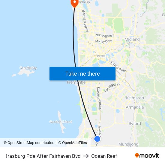 Irasburg Pde After Fairhaven Bvd to Ocean Reef map