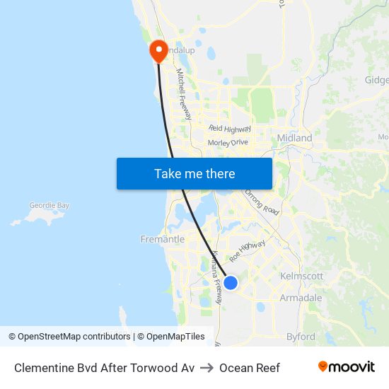 Clementine Bvd After Torwood Av to Ocean Reef map