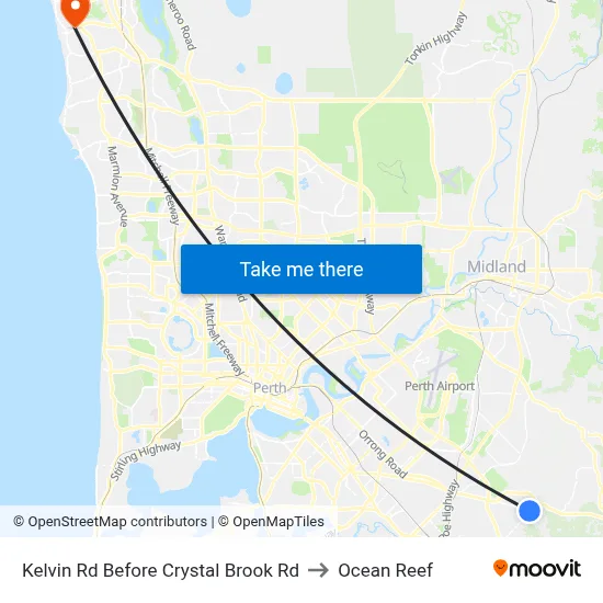 Kelvin Rd Before Crystal Brook Rd to Ocean Reef map
