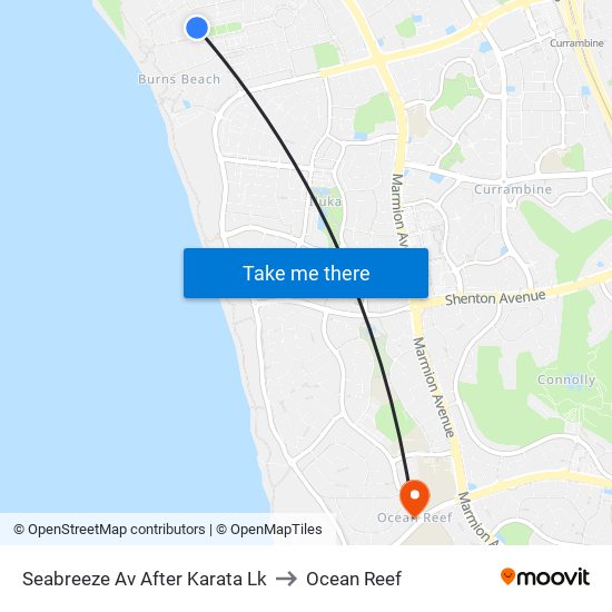 Seabreeze Av After Karata Lk to Ocean Reef map