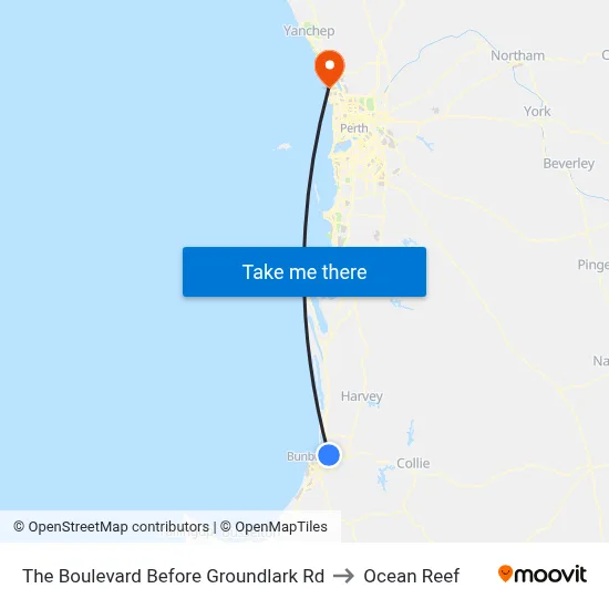The Boulevard   Before Groundlark Rd to Ocean Reef map