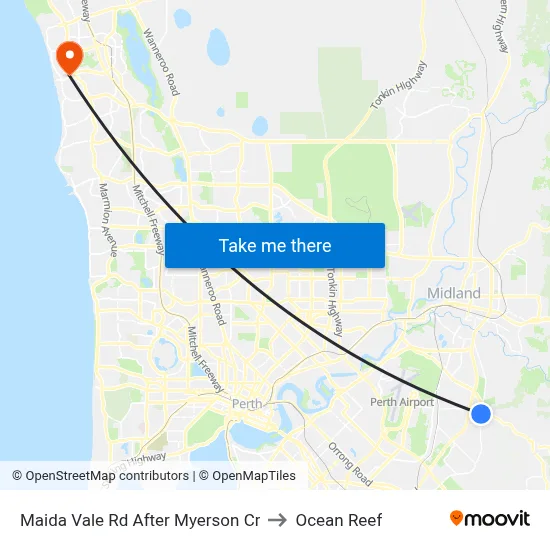 Maida Vale Rd After Myerson Cr to Ocean Reef map