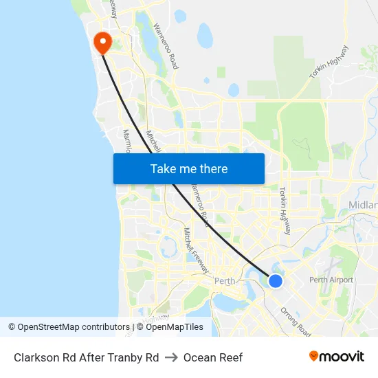 Clarkson Rd After Tranby Rd to Ocean Reef map