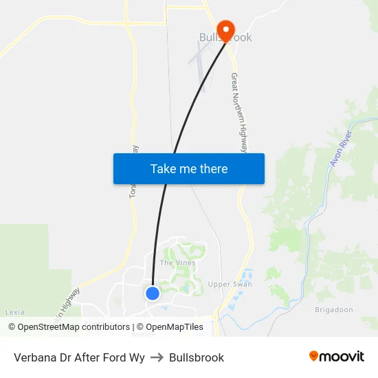 Verbana Dr After Ford Wy to Bullsbrook map