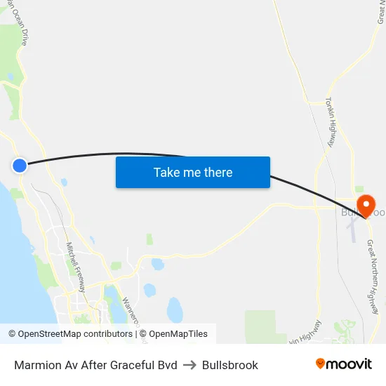 Marmion Av After Graceful Bvd to Bullsbrook map