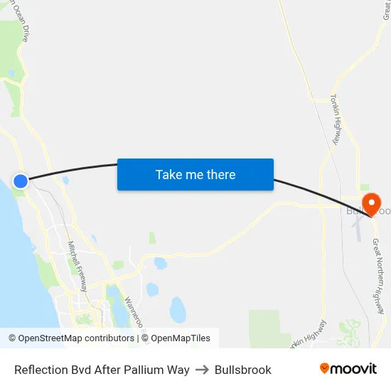 Reflection Bvd After Pallium Way to Bullsbrook map