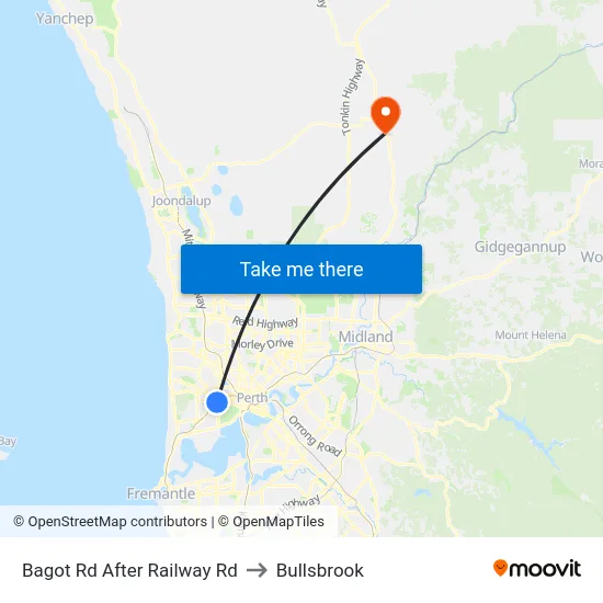 Bagot Rd After Railway Rd to Bullsbrook map