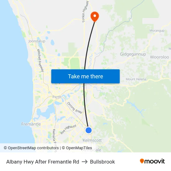 Albany Hwy After Fremantle Rd to Bullsbrook map