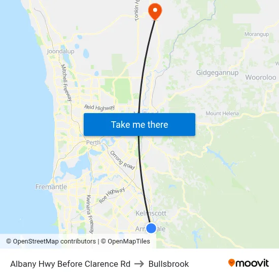 Albany Hwy Before Clarence Rd to Bullsbrook map