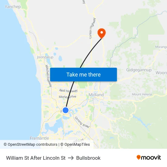 William St After Lincoln St to Bullsbrook map