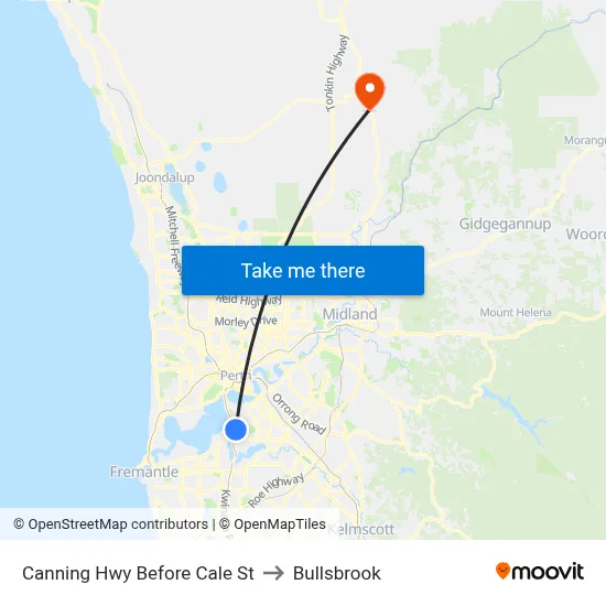 Canning Hwy Before Cale St to Bullsbrook map