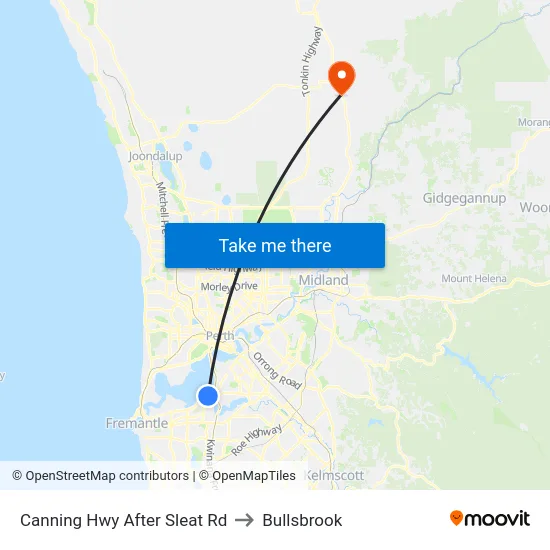 Canning Hwy After Sleat Rd to Bullsbrook map