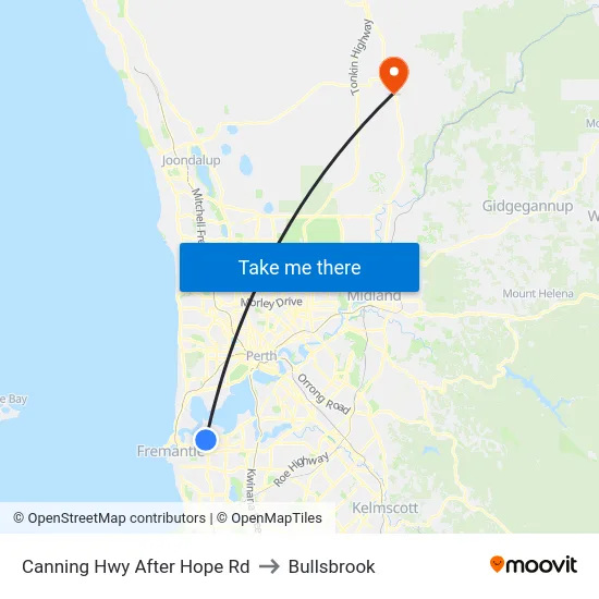 Canning Hwy After Hope Rd to Bullsbrook map