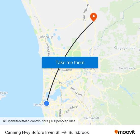 Canning Hwy Before Irwin St to Bullsbrook map