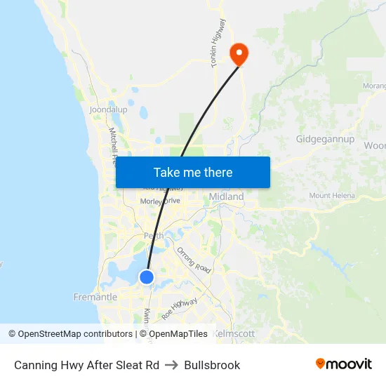 Canning Hwy After Sleat Rd to Bullsbrook map