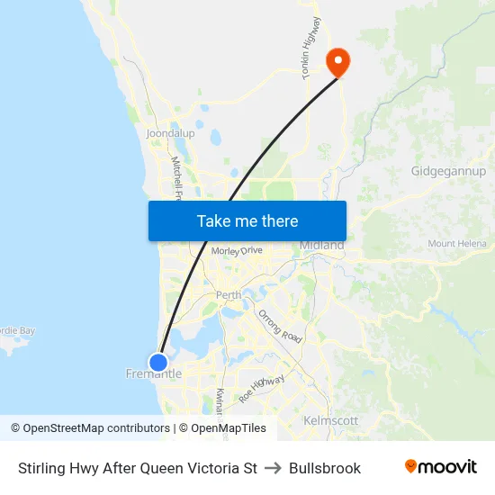 Stirling Hwy After Queen Victoria St to Bullsbrook map