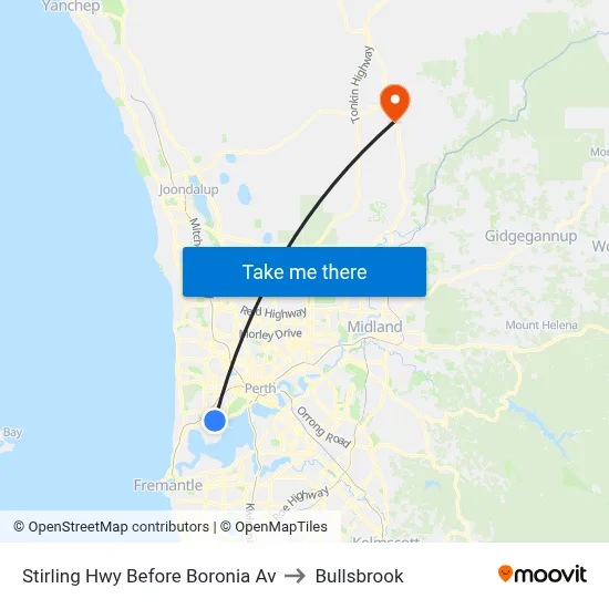 Stirling Hwy Before Boronia Av to Bullsbrook map
