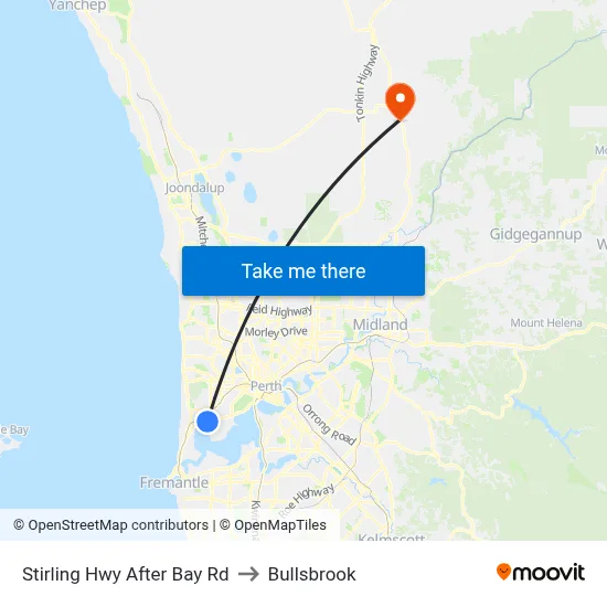Stirling Hwy After Bay Rd to Bullsbrook map