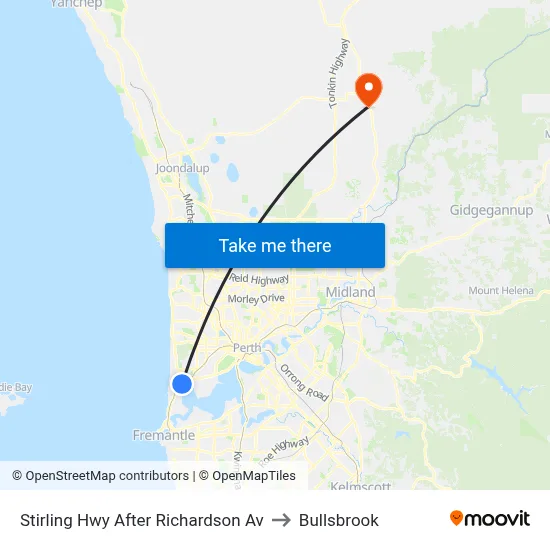 Stirling Hwy After Richardson Av to Bullsbrook map