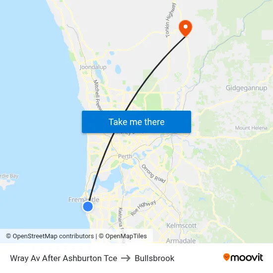 Wray Av After Ashburton Tce to Bullsbrook map