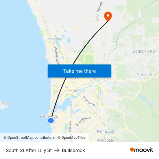 South St After Lilly St to Bullsbrook map