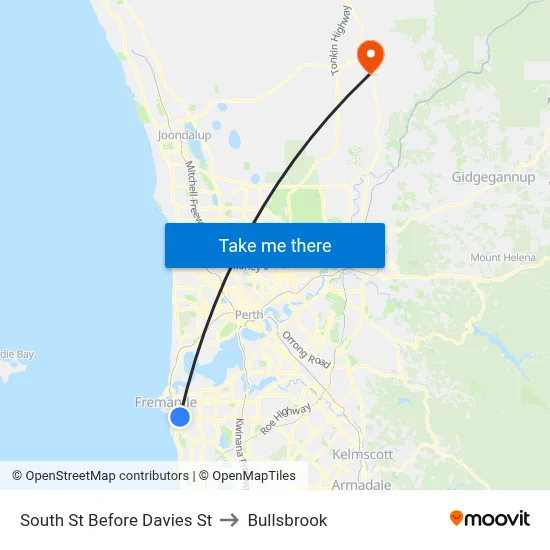South St Before Davies St to Bullsbrook map