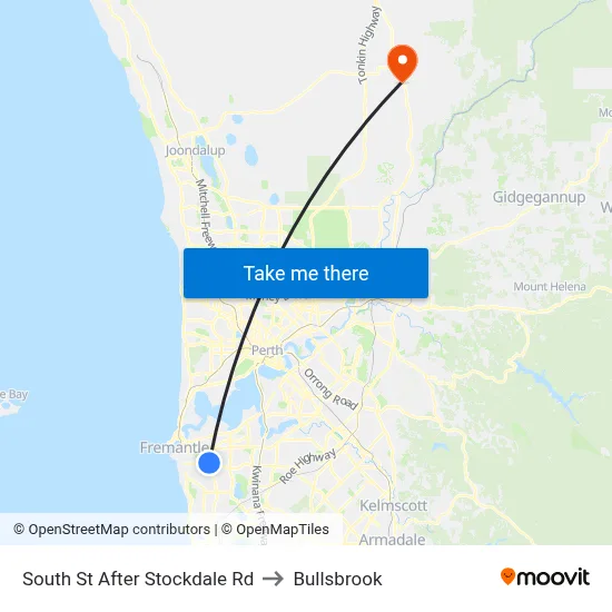South St After Stockdale Rd to Bullsbrook map