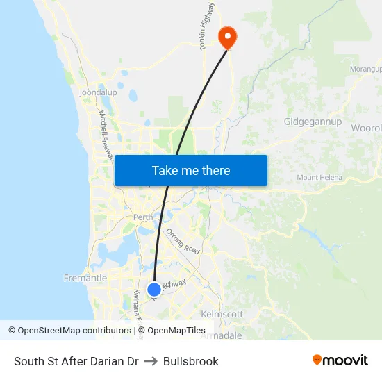 South St After Darian Dr to Bullsbrook map