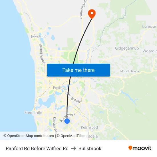 Ranford Rd Before Wilfred Rd to Bullsbrook map