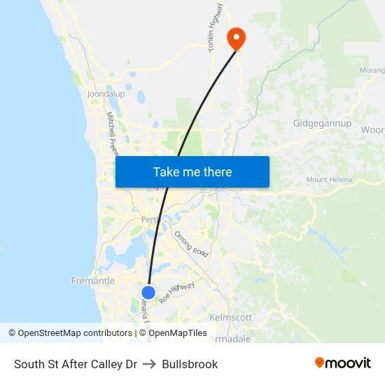 South St After Calley Dr to Bullsbrook map