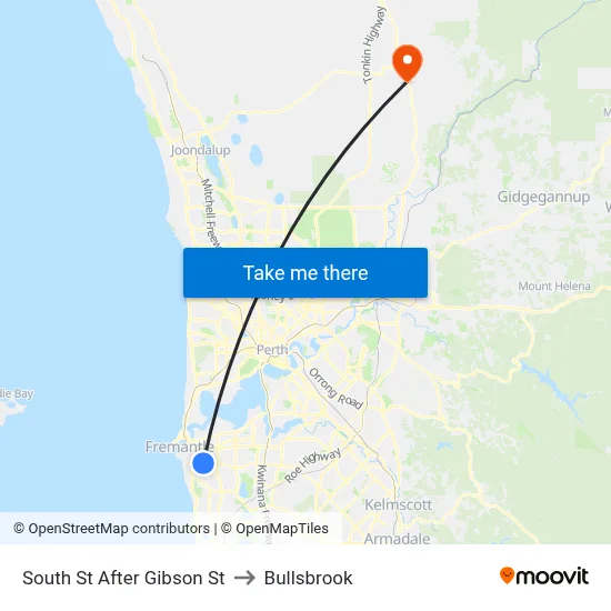 South St After Gibson St to Bullsbrook map