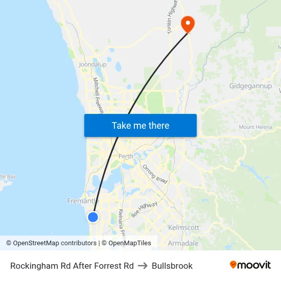 Rockingham Rd After Forrest Rd to Bullsbrook map