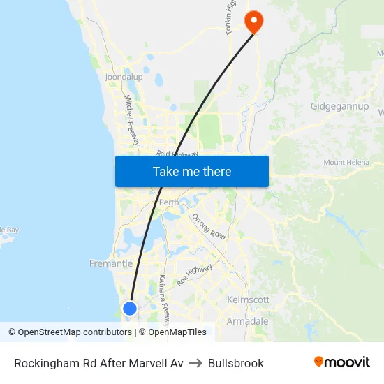 Rockingham Rd After Marvell Av to Bullsbrook map