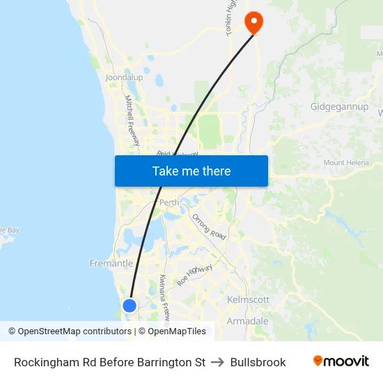 Rockingham Rd Before Barrington St to Bullsbrook map