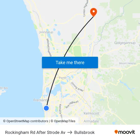 Rockingham Rd After Strode Av to Bullsbrook map