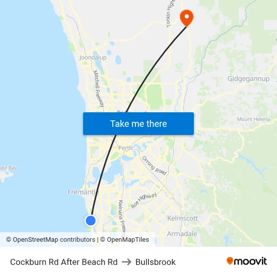 Cockburn Rd After Beach Rd to Bullsbrook map