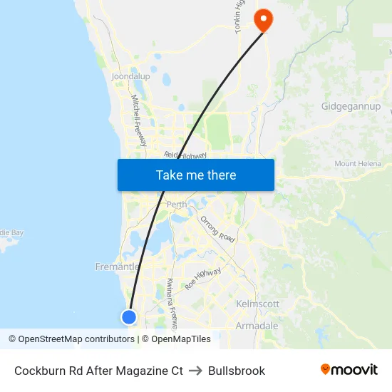 Cockburn Rd After Magazine Ct to Bullsbrook map