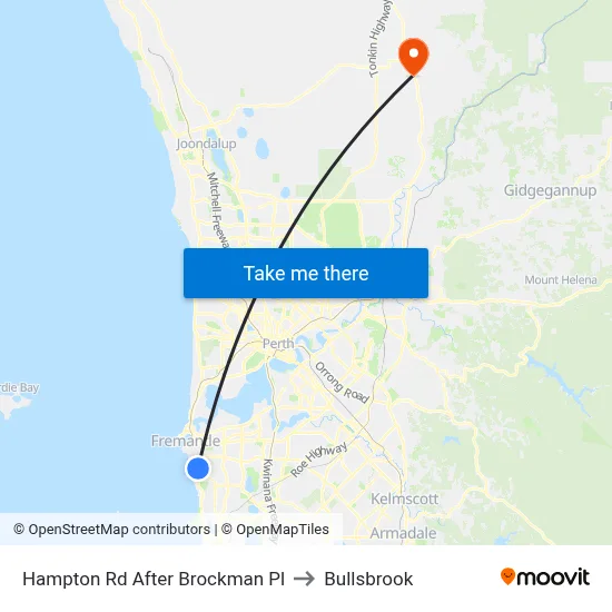 Hampton Rd After Brockman Pl to Bullsbrook map