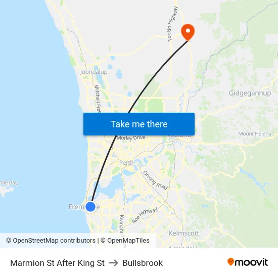 Marmion St After King St to Bullsbrook map