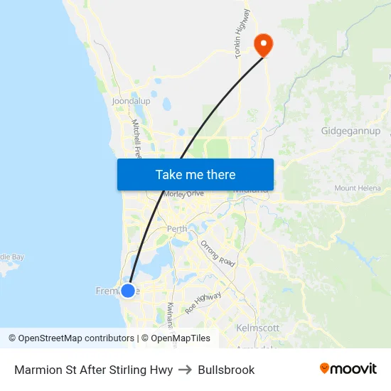Marmion St After Stirling Hwy to Bullsbrook map