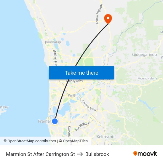 Marmion St After Carrington St to Bullsbrook map