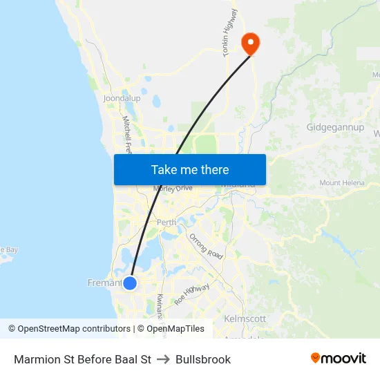 Marmion St Before Baal St to Bullsbrook map