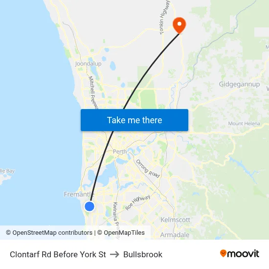 Clontarf Rd Before York St to Bullsbrook map
