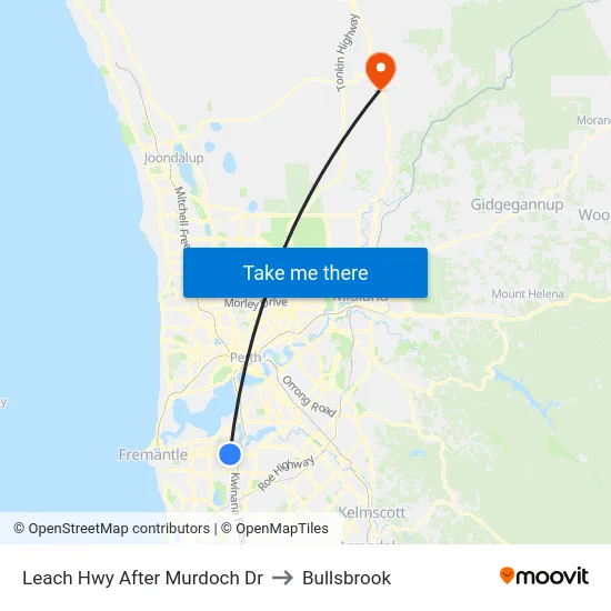 Leach Hwy After Murdoch Dr to Bullsbrook map