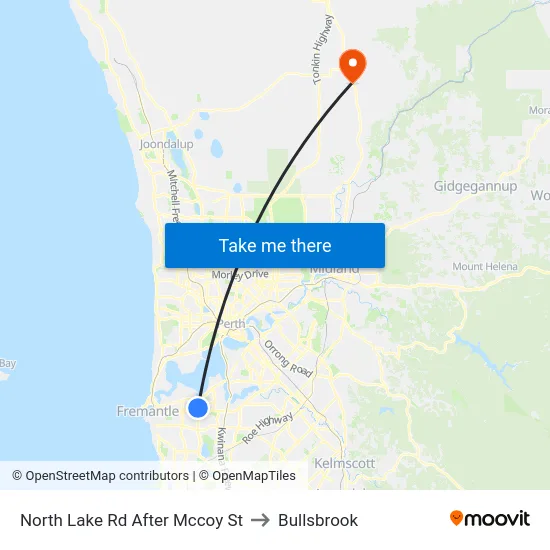 North Lake Rd After Mccoy St to Bullsbrook map