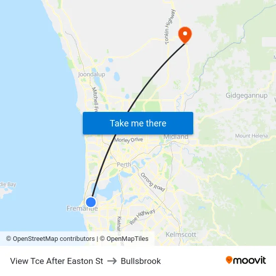View Tce After Easton St to Bullsbrook map