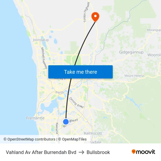 Vahland Av After Burrendah Bvd to Bullsbrook map