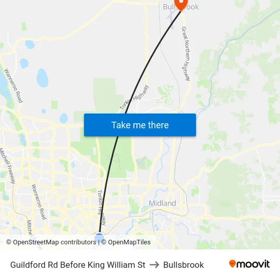Guildford Rd Before King William St to Bullsbrook map